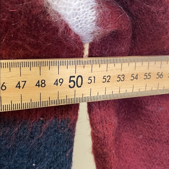 Club Monaco Mohair Blend Long Sleeve Striped Sweater - Red / Navy - M - Picture 9 of 10